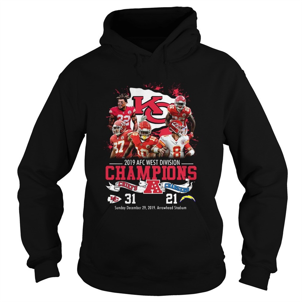 kansas-city-chiefs-2019-afc-west-division-champions-chiefs-vs-chargers-shirt-47shkqga Kansas City Chiefs 2019 Afc West Division Champions Chiefs Vs Chargers shirt