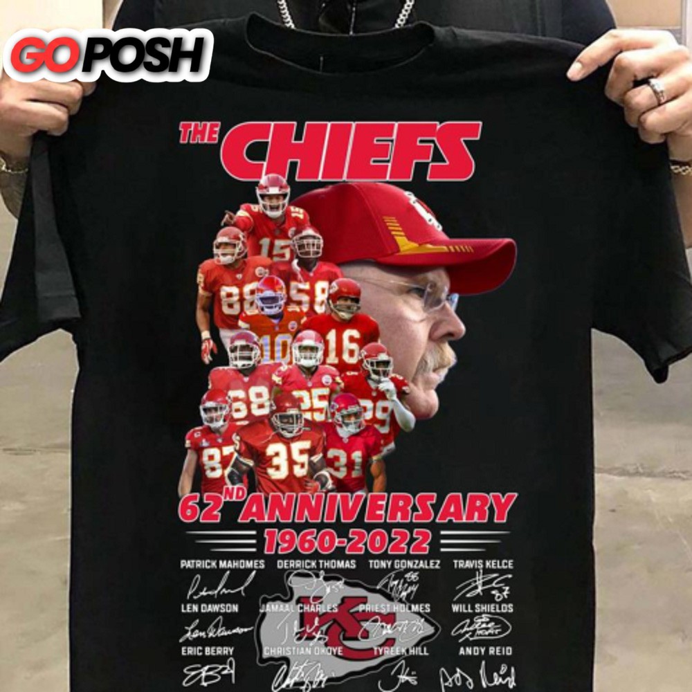 Kansas City Chiefs 62nd Anniversary 1960-2025 Black Unisex T-shirt