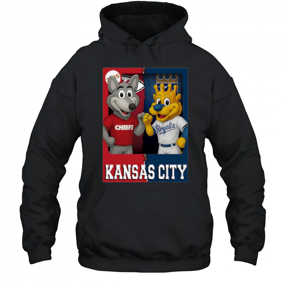 Kansas City Chiefs and Kansas City Royals mascot play card shirt