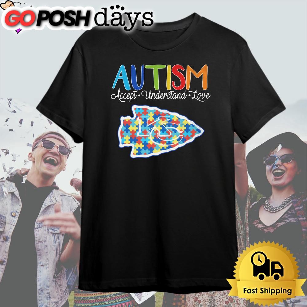 Kansas City Chiefs Autism Accept Understand Love T Shirt
