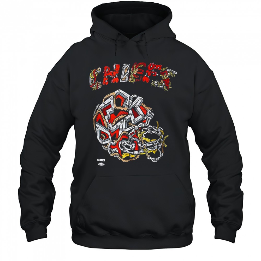 Kansas City Chiefs football helmet distortedd leaders shirt