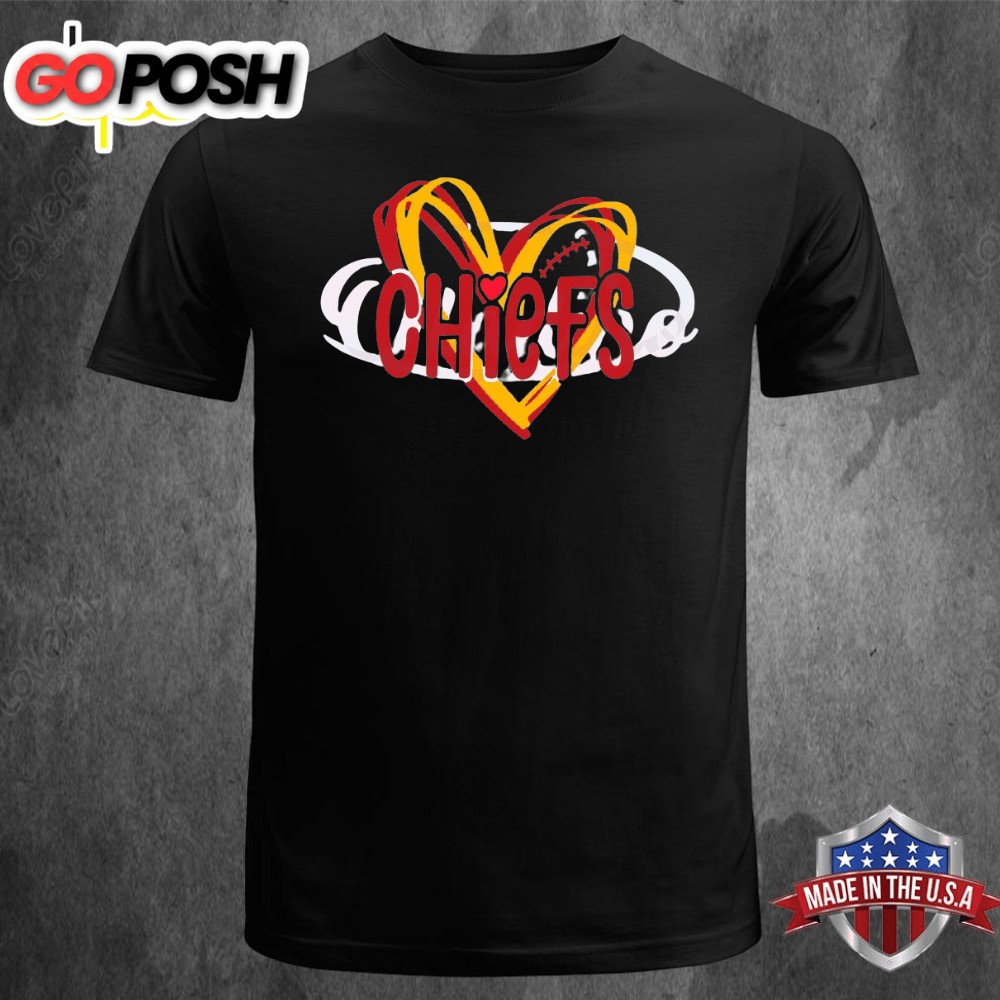 Kansas City Chiefs Football Love Unisex Black T-shirt