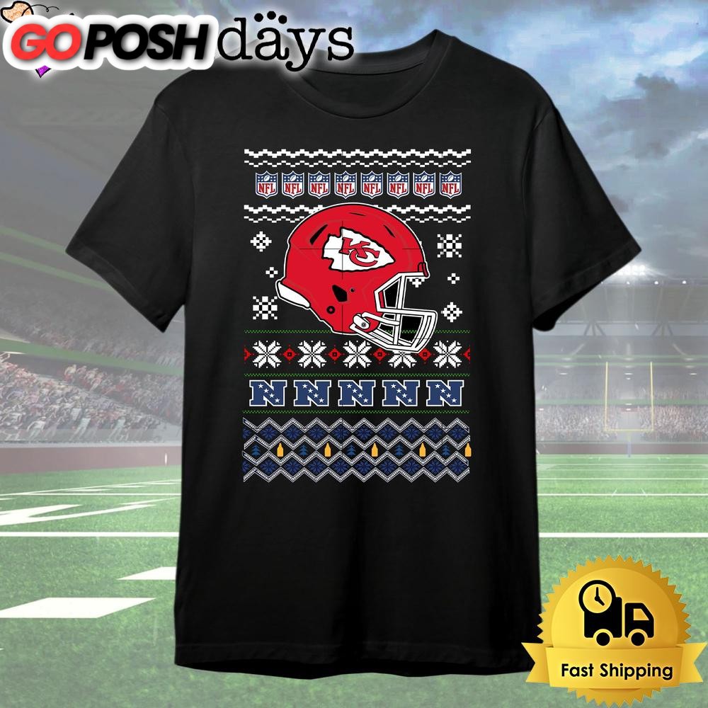 Kansas city chiefs Helmet Team Christmas T Shirt