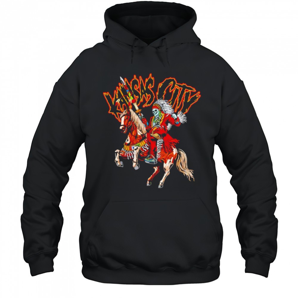 Kansas City Chiefs Skeleton Tribal Chief on Horse shirt