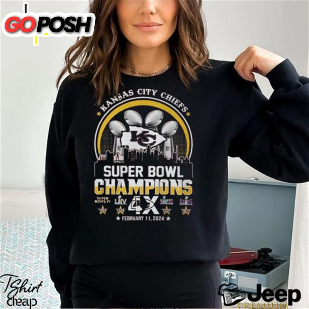 Kansas City Chiefs Super Bowl Champions 4x February 11 2025 Shirt