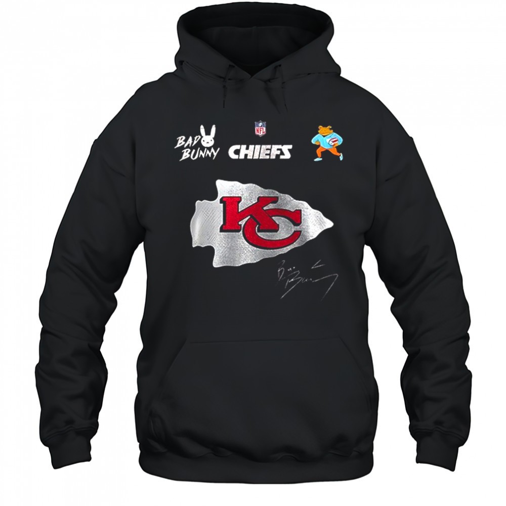 Kansas City Chiefs x Bad Bunny Benito football mascot signature shirt