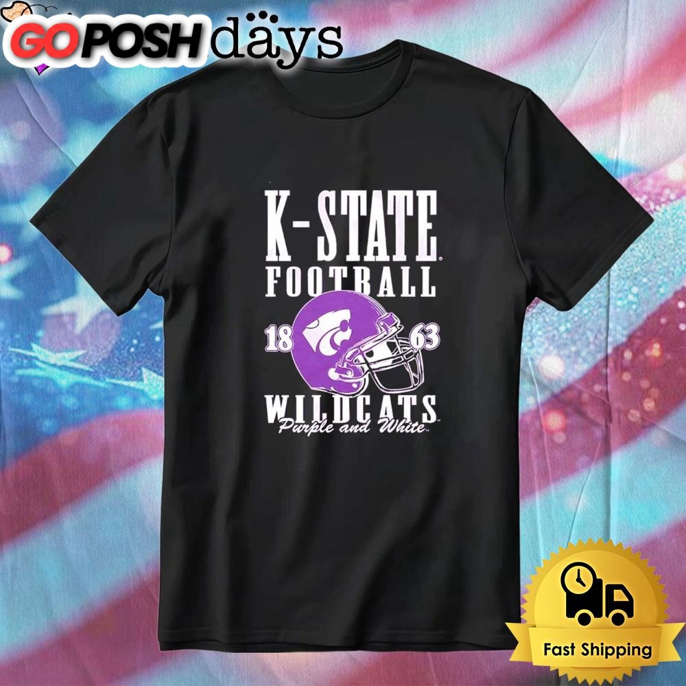 Kansas State Wildcats Football 1863 Purple And White Helmet T-Shirt