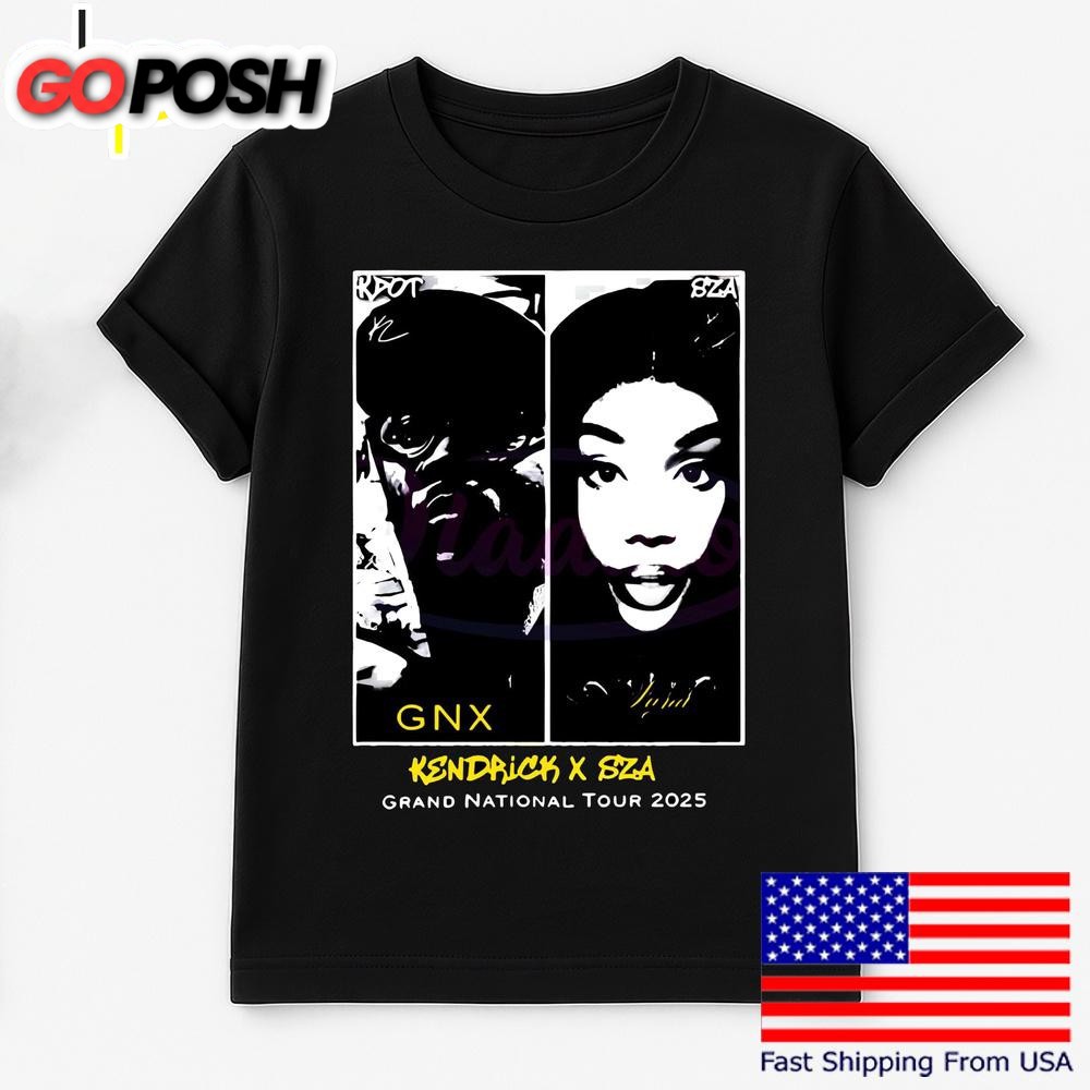 Kendrick Lamar X Sza Kdot Gnx Grand National Tour 2025 T Shirt