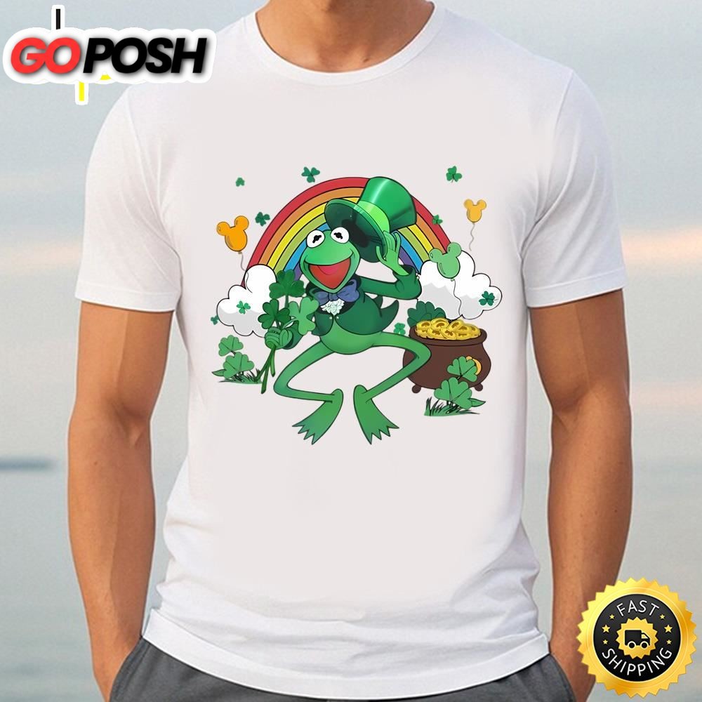 Kermit The Frog With Shamrock Irish Rainbow St Patricks Day Shirt