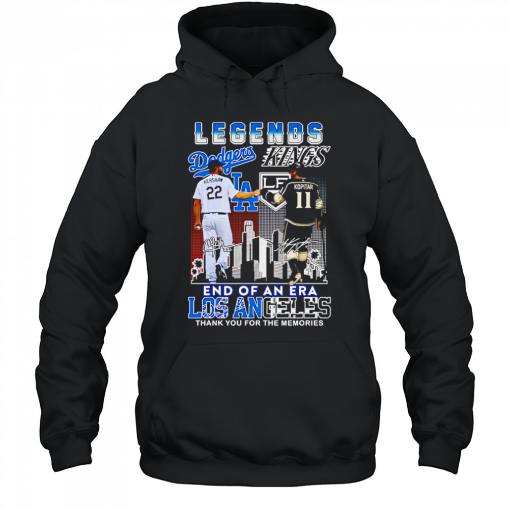 Kershaw and Kopitar Legends end of an era Los Angeles thank you for the memories shirt