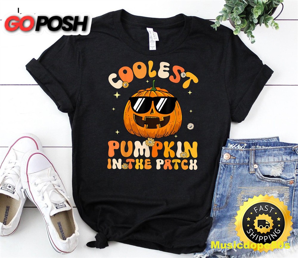 Kids Coolest Pumpkin In The Patch Halloween Boys Girls Men T-Shirt