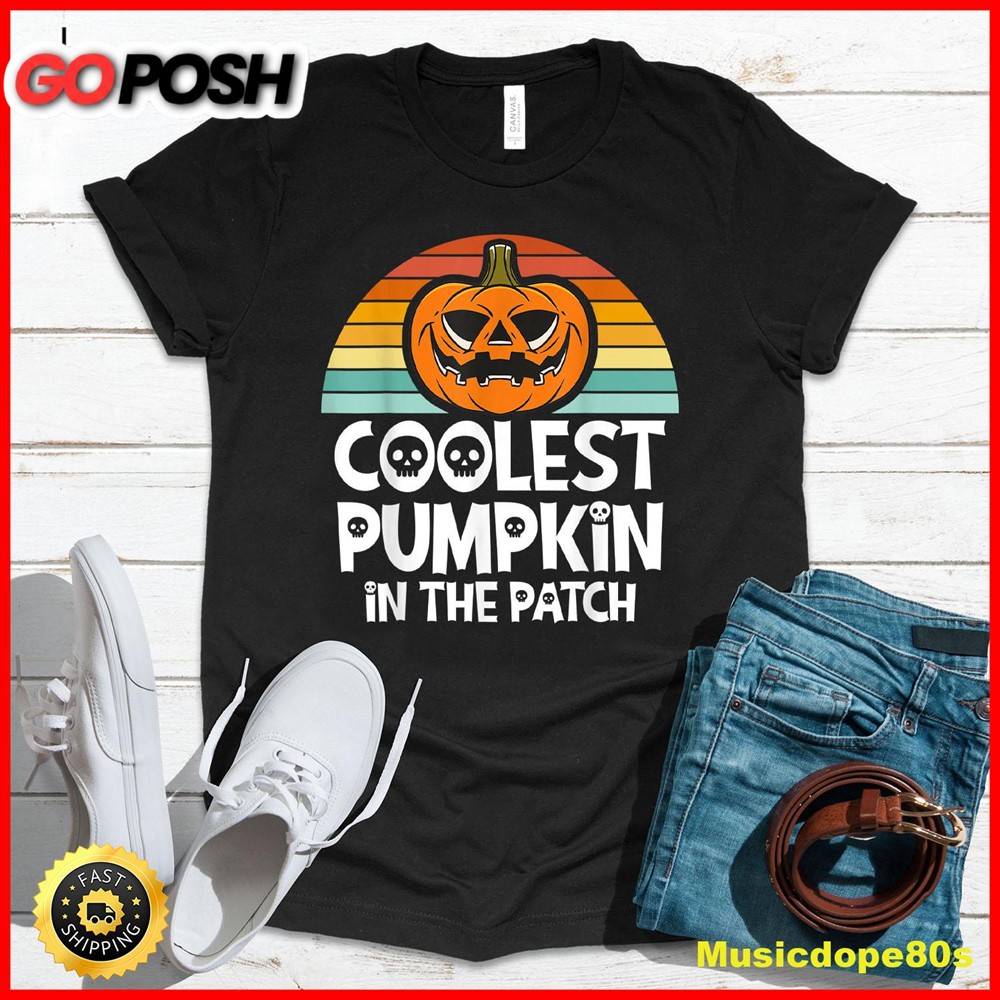 Kids Coolest Pumpkin In The Patch Toddler Boys Halloween Kid T-Shirt