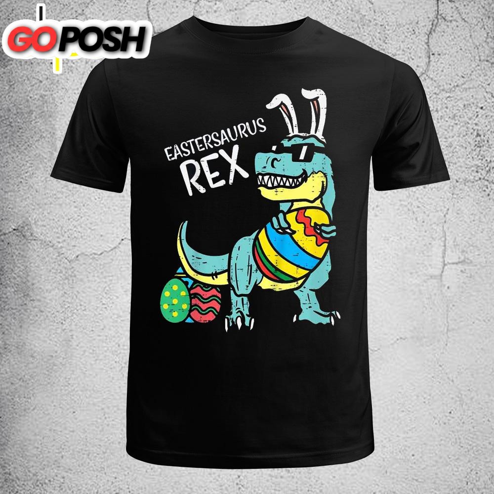 Kids Eastersaurus Rex Easter Trex Bunny Toddler Boys Easter Dino Funny Easter Shirt