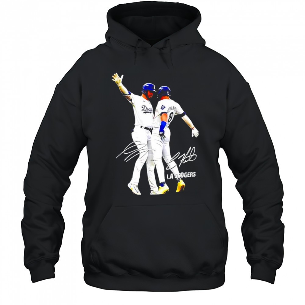 Kiké Hernandez And Gavin Lux Funny Celebartion Los Angeles Baseball signatures shirt