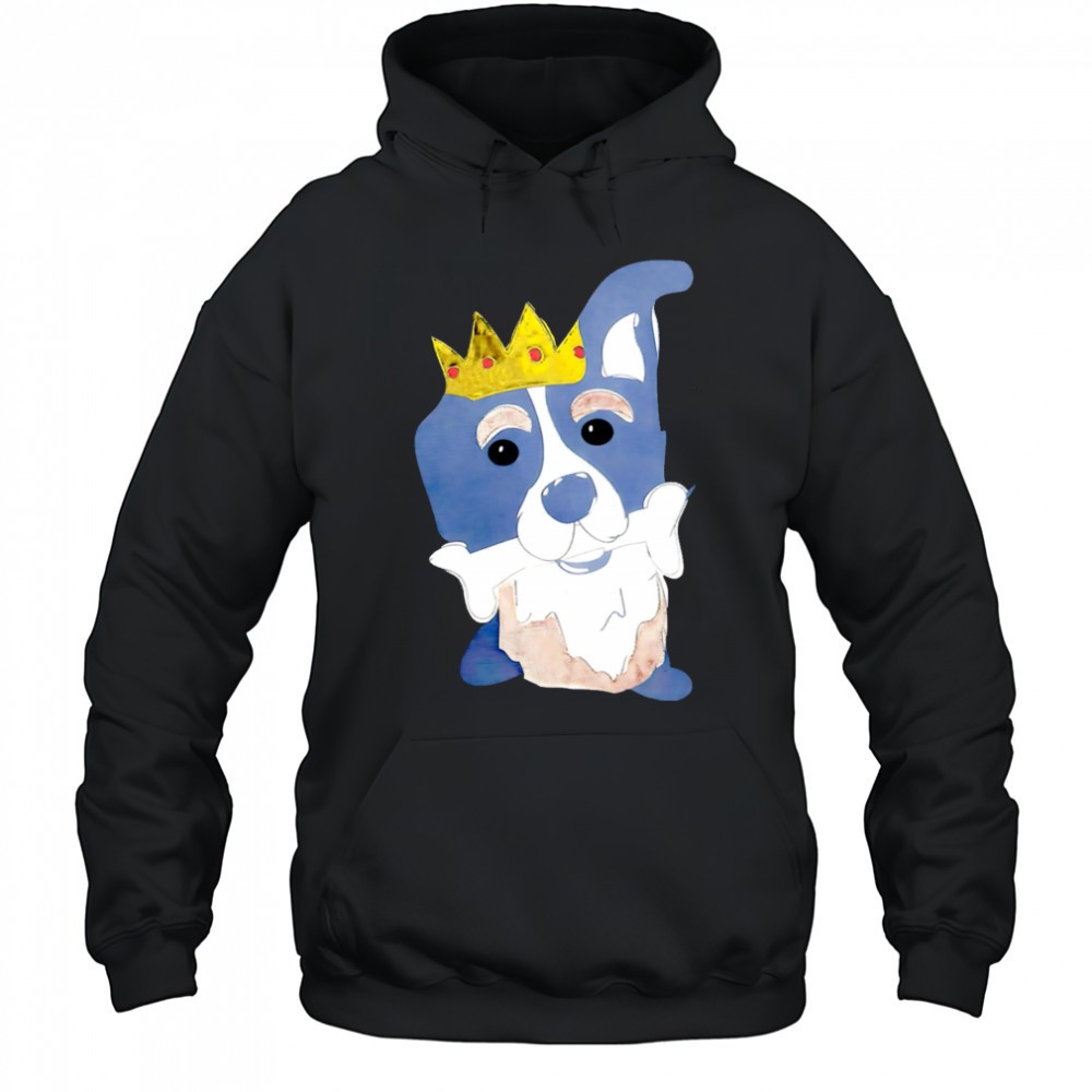 King dog chews bones cartoon shirt