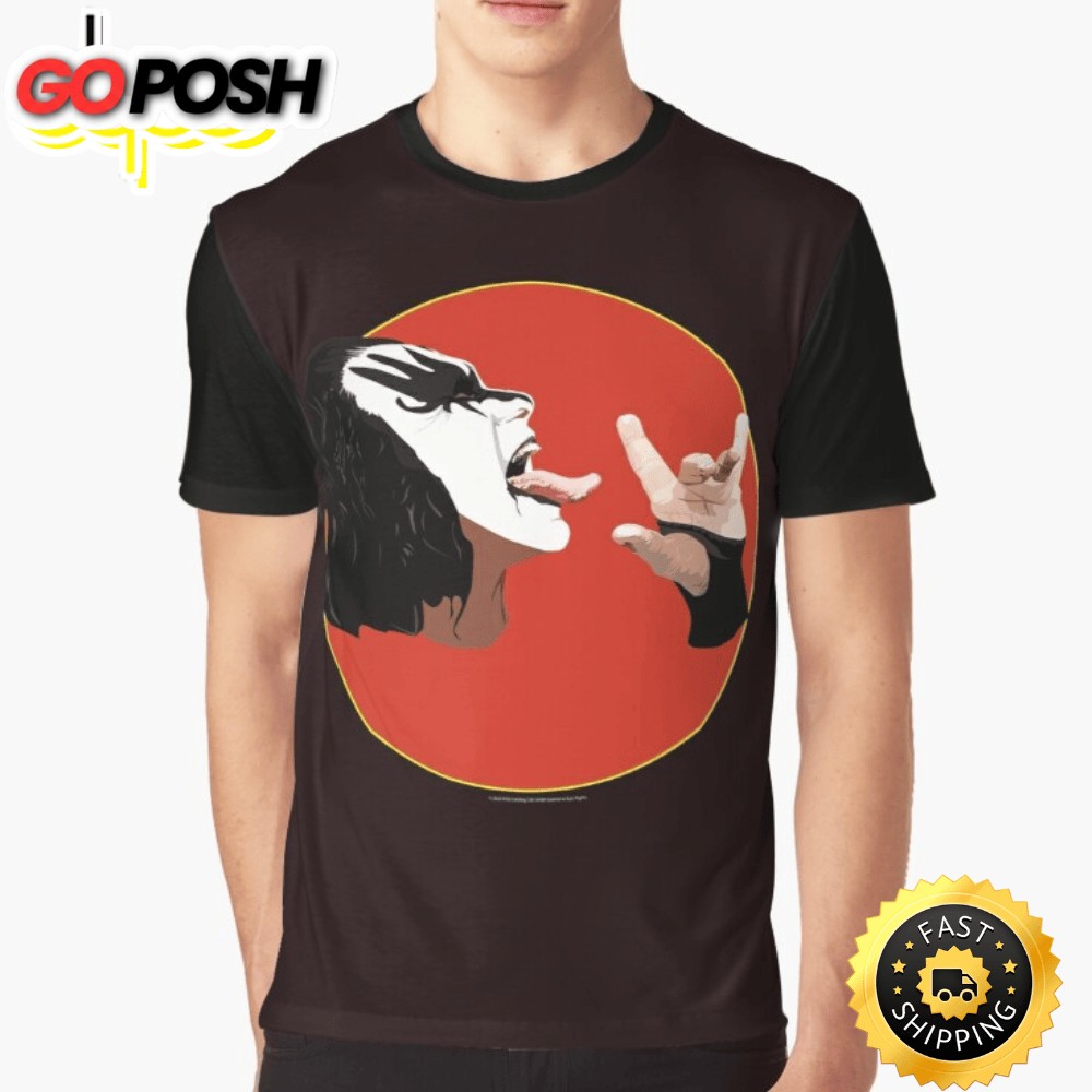 Kiss Gene Simmons Tongue Out Black T-shirt