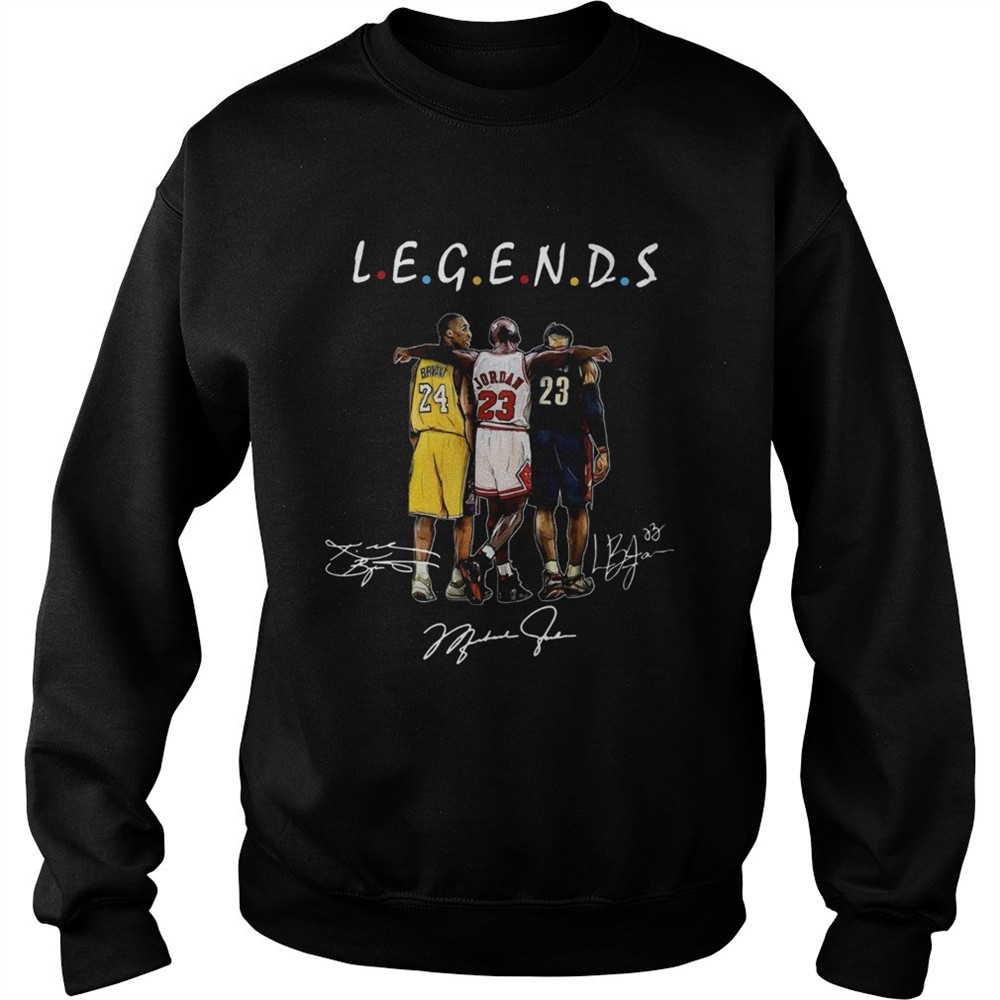 Kobe Bryant Michael Jordan and LeBron James Legends Friends Shirt
