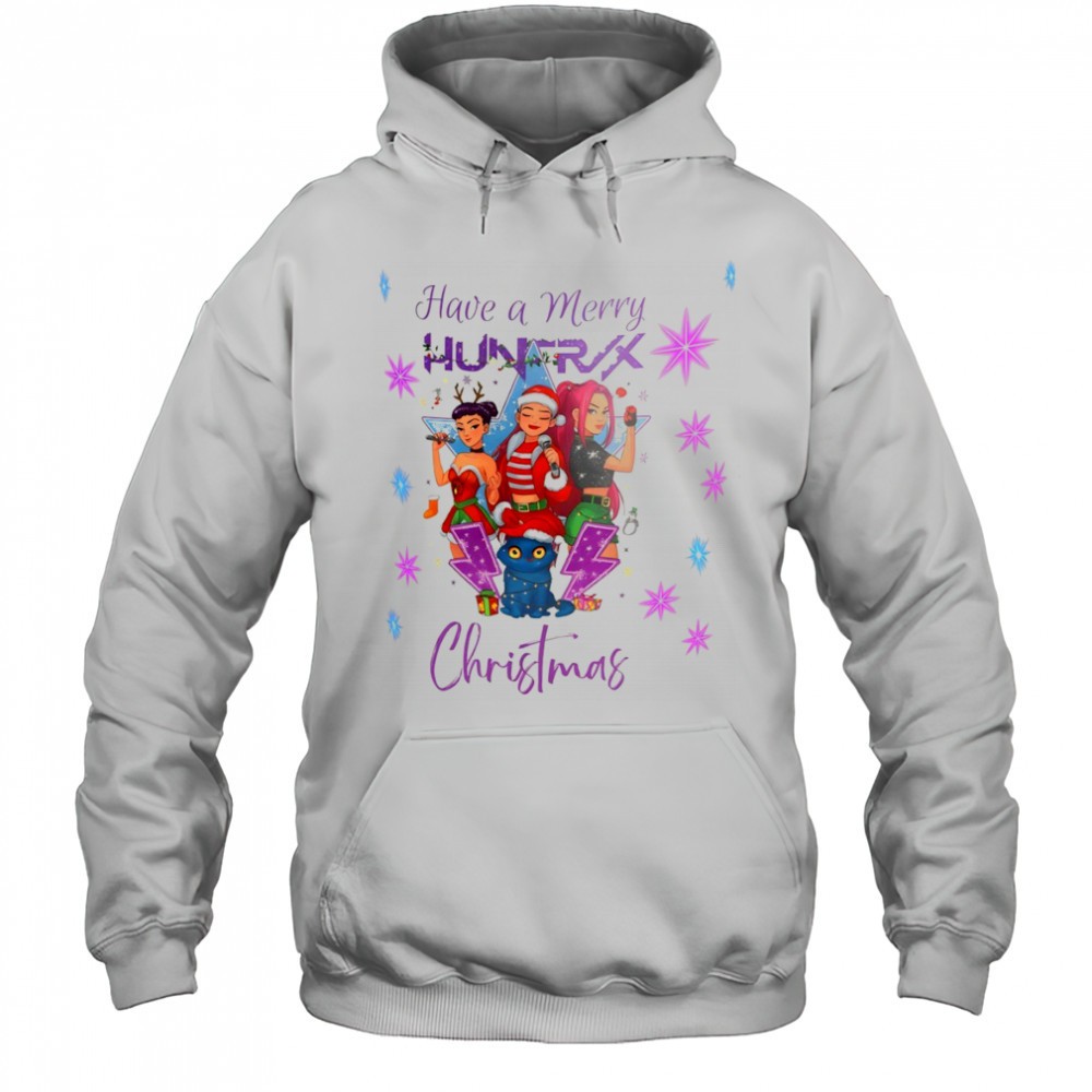 Kpop Demon Hunters have a Merry Huntrix Merry Christmas shirt