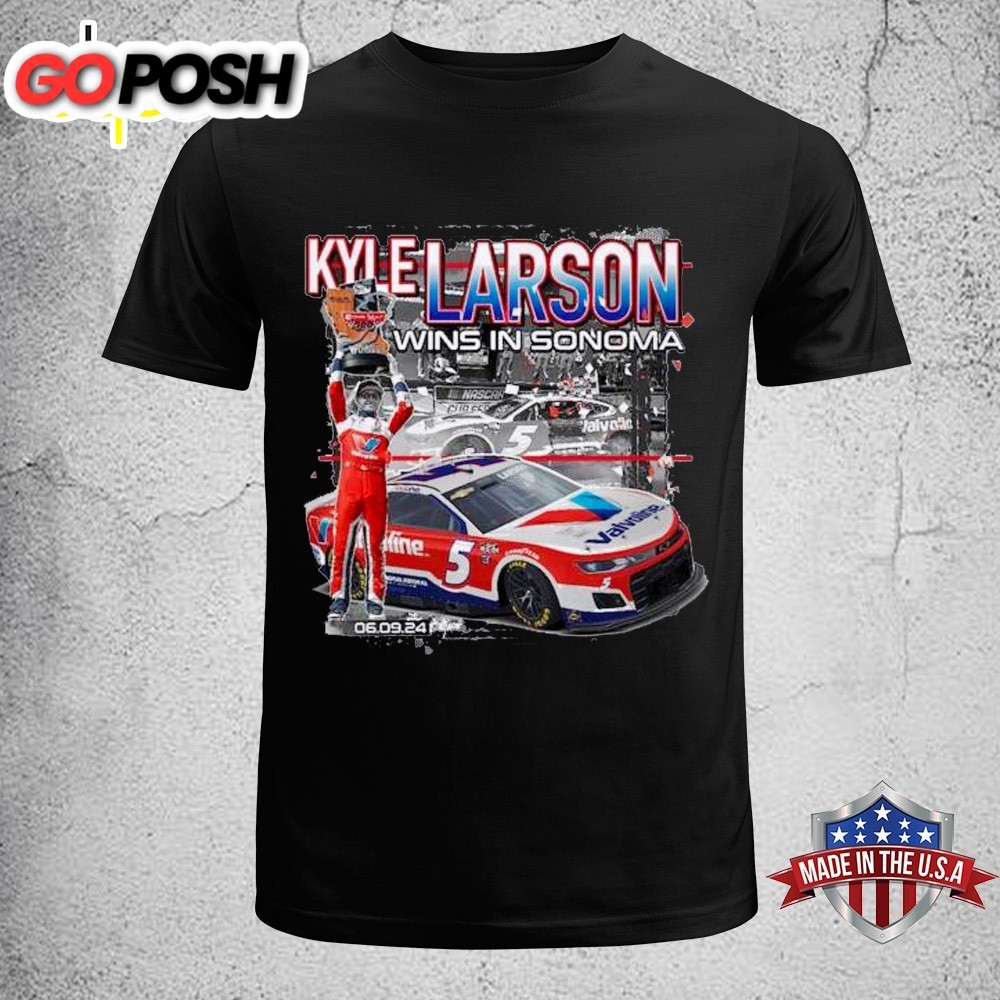 Kyle Larson Checkered Flag Sports White 2025 Toyota Save Mart 350 Race Winner Unisex T-Shirt