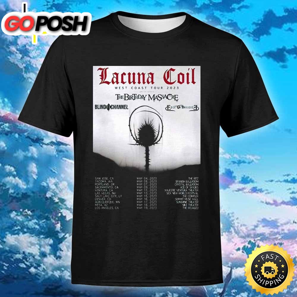 Lacuna Coil Announces May 2025 West Coast U.s. Tour T-shirt