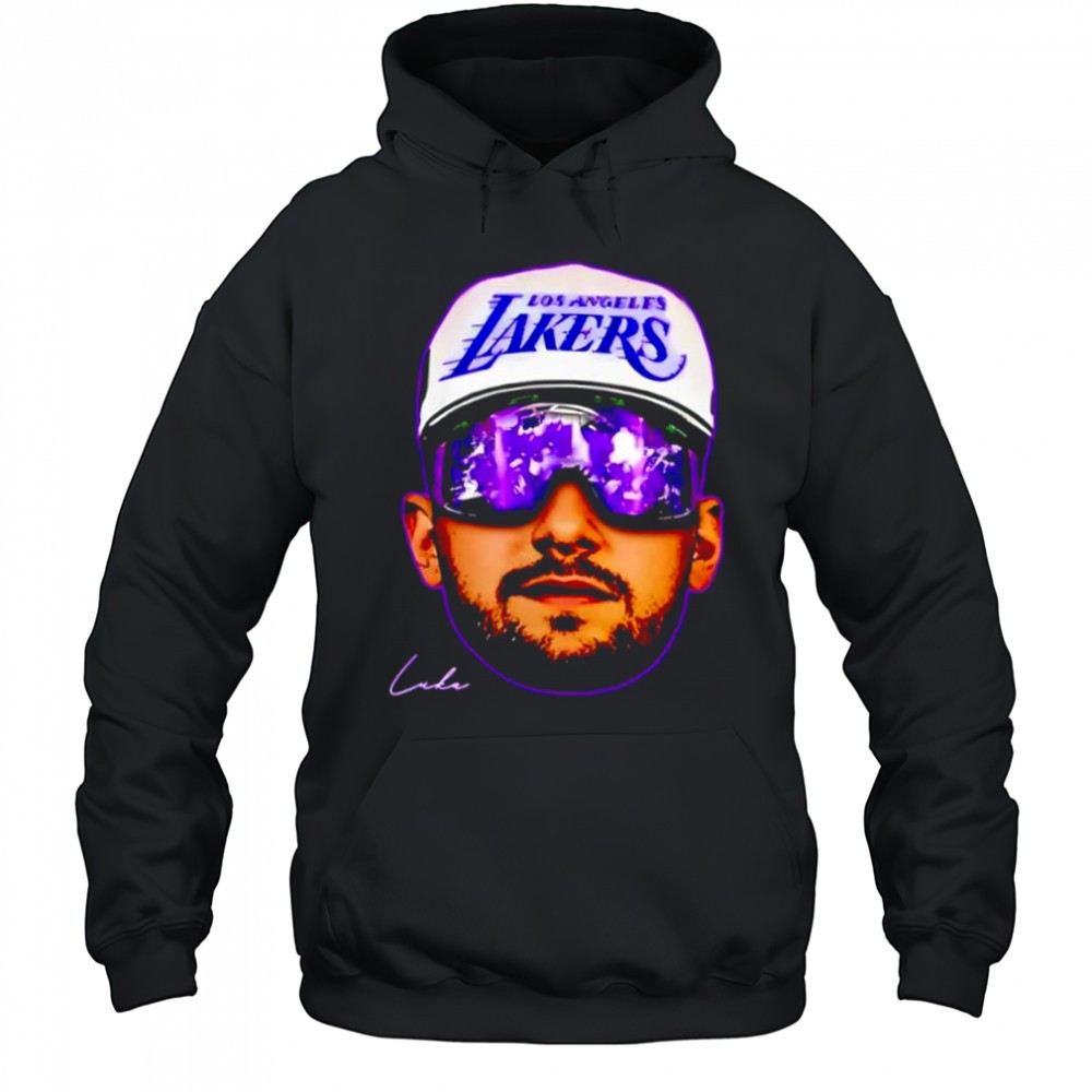 Lakers Luka Large Face Portrait Basketball heard signature shirt