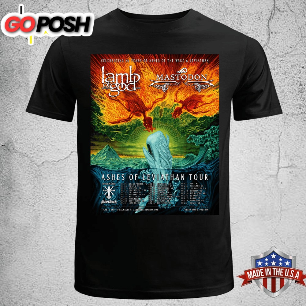 Lamb Of God And Mastodon Plot 2025 Tour Dates T-shirt