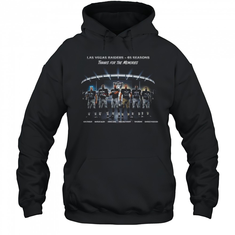 Las Vegas Raiders 65 Seasons thanks for the memories Raiders honor players shirt
