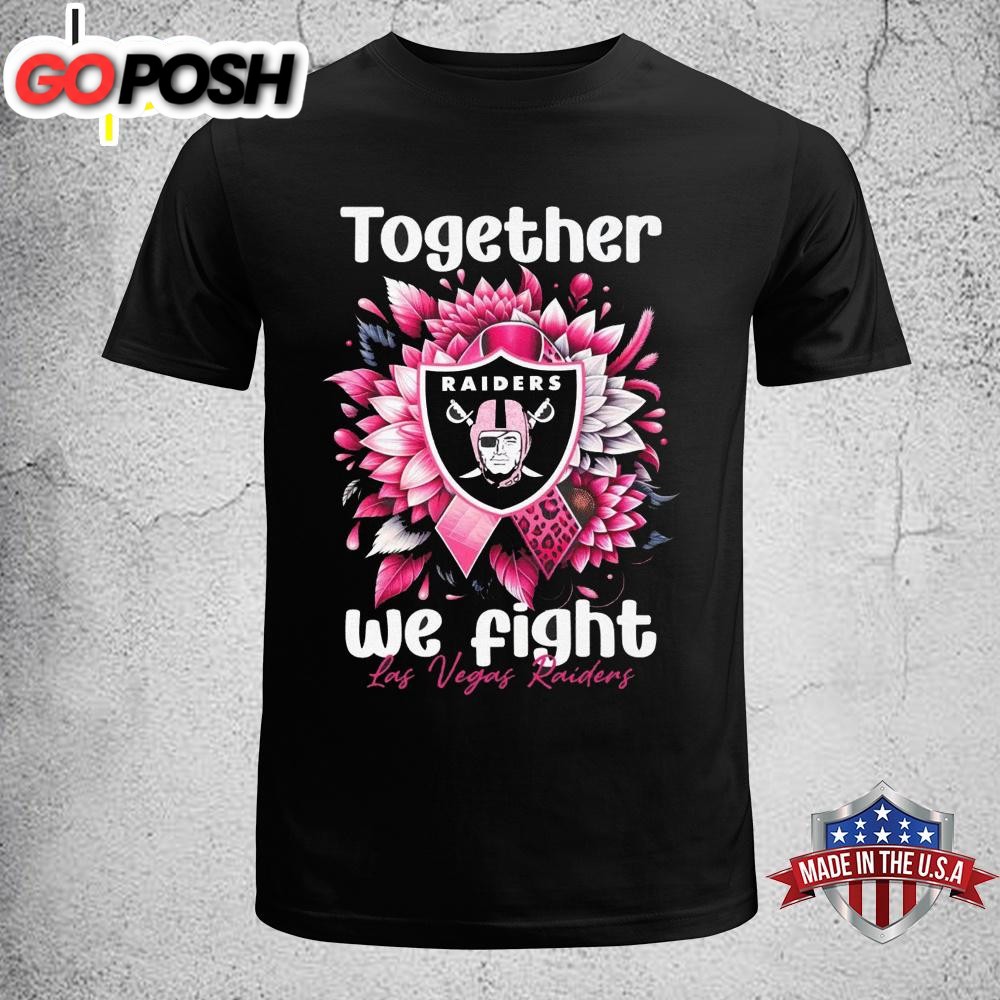 Las Vegas Raiders Breast Cancer Floral Unisex T-Shirt