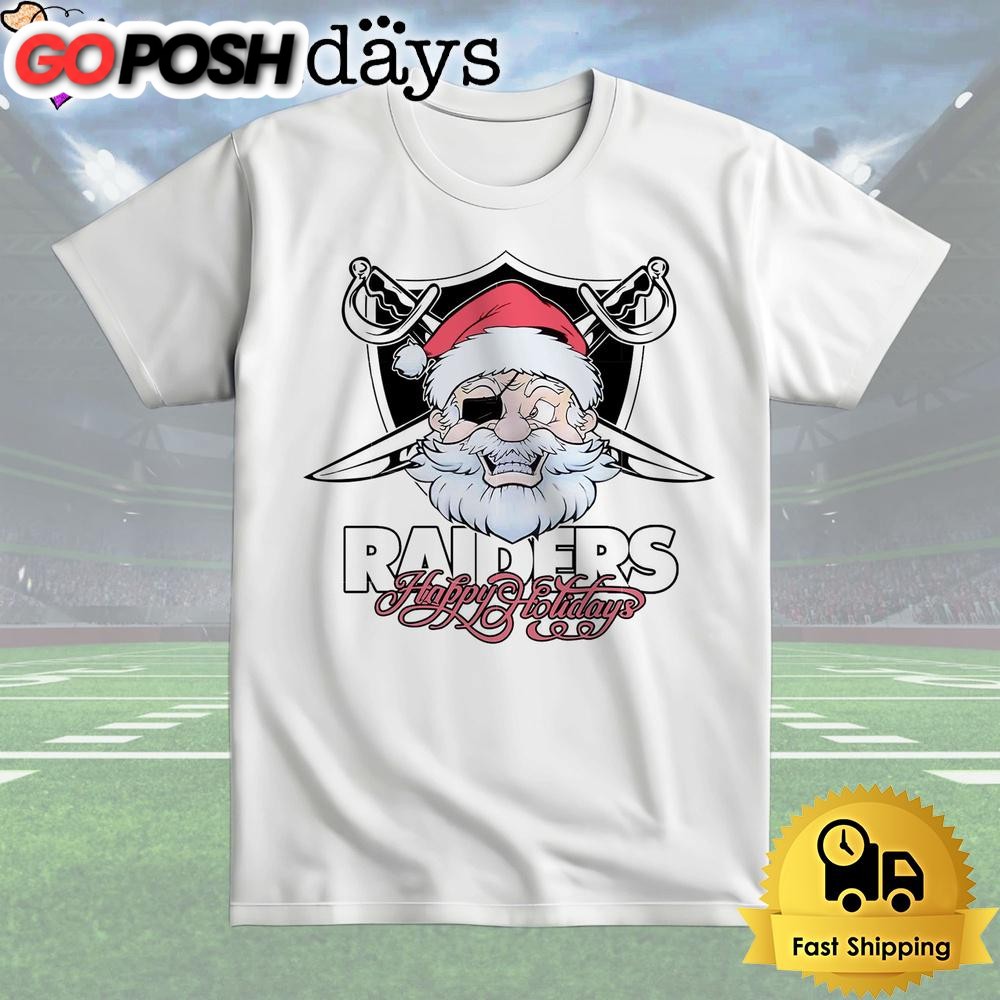 Las Vegas Raiders Happy Holidays Christmas T Shirt