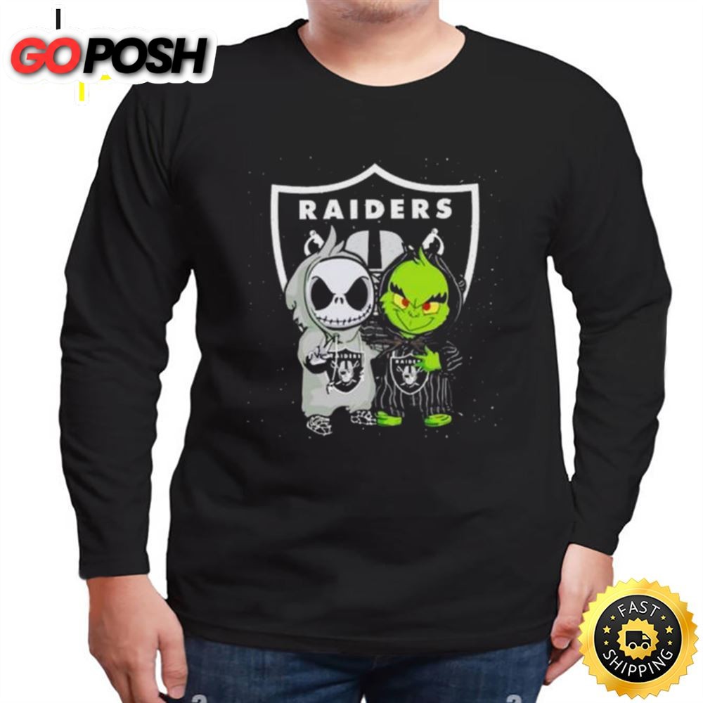 Las Vegas Raiders Jack Skellington And Grinch Halloween 2025 Shirt
