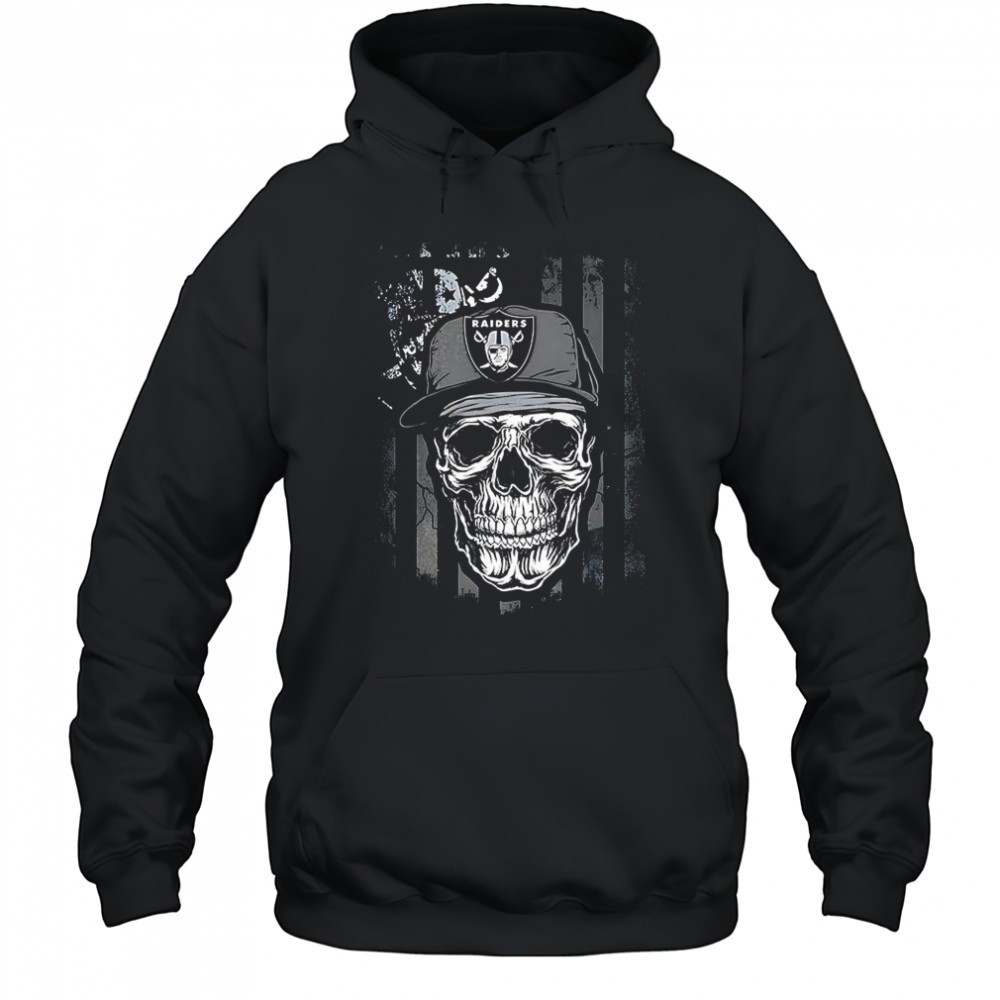 Las Vegas Raiders NFL skull American flag footaball lover shirt