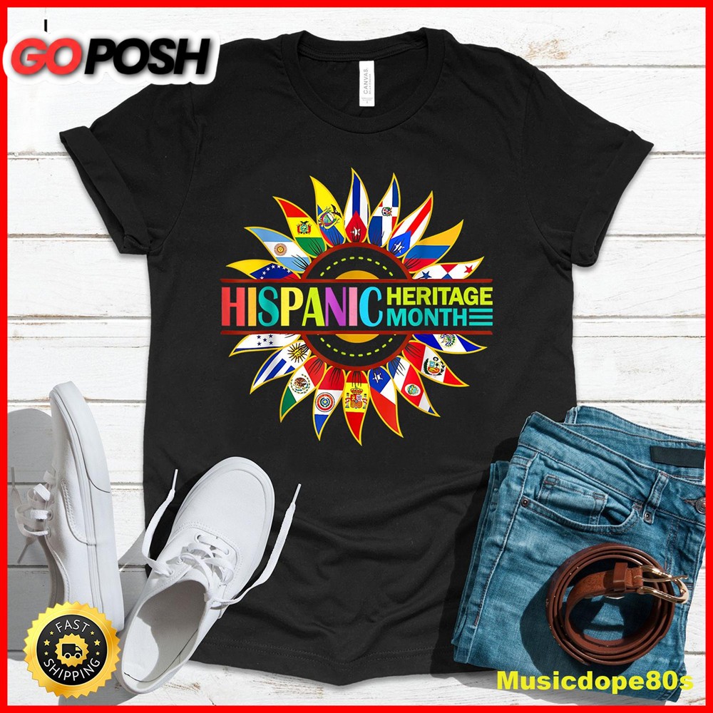 Latino Countries Flag Kids Women Men Hispanic Heritage Month T-Shirt