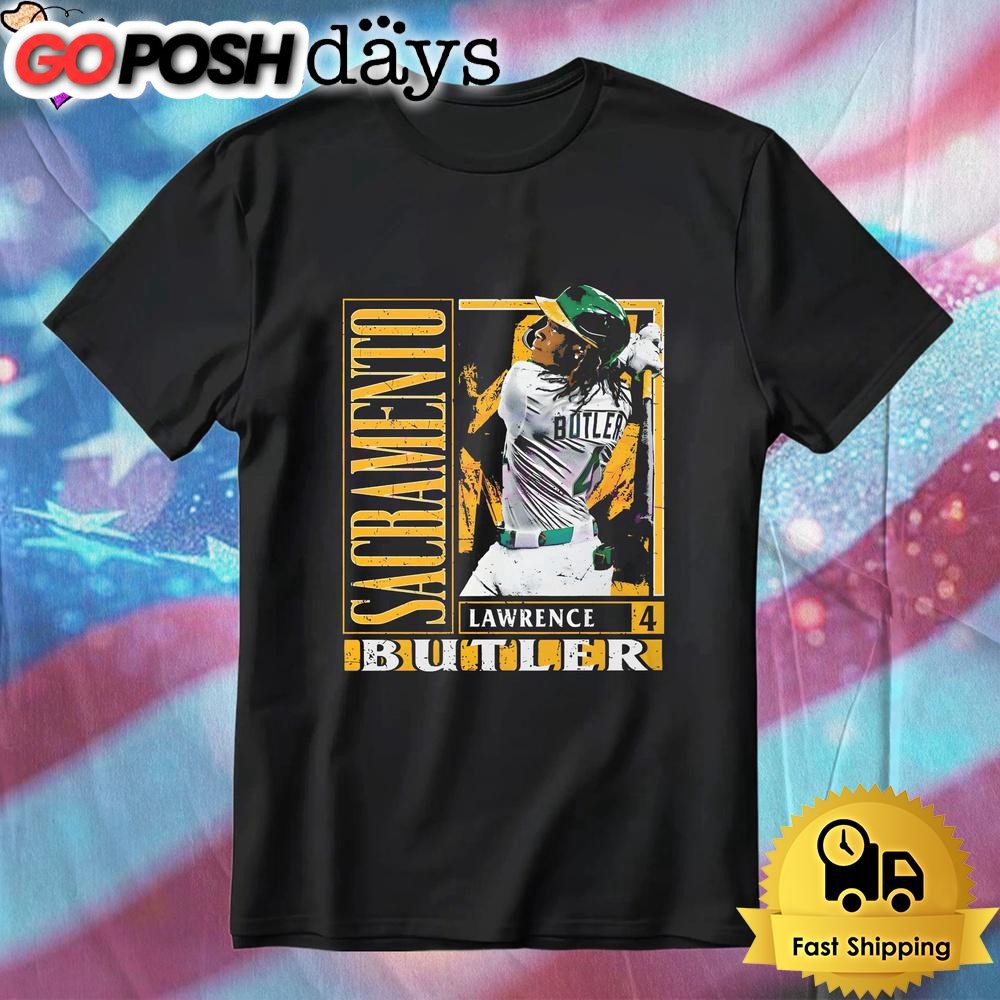 Lawrence Butler Sacramento Baseball Card Style Fan T-Shirt