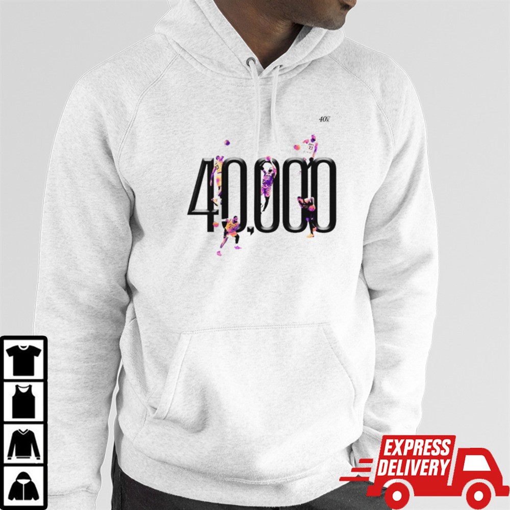 LeBron James 40k Points Los Angeles Lakers basketball shirt