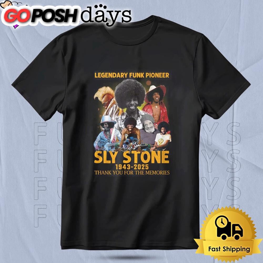 Legendary Funk Pioneer Sly Stone 2025 T Shirt