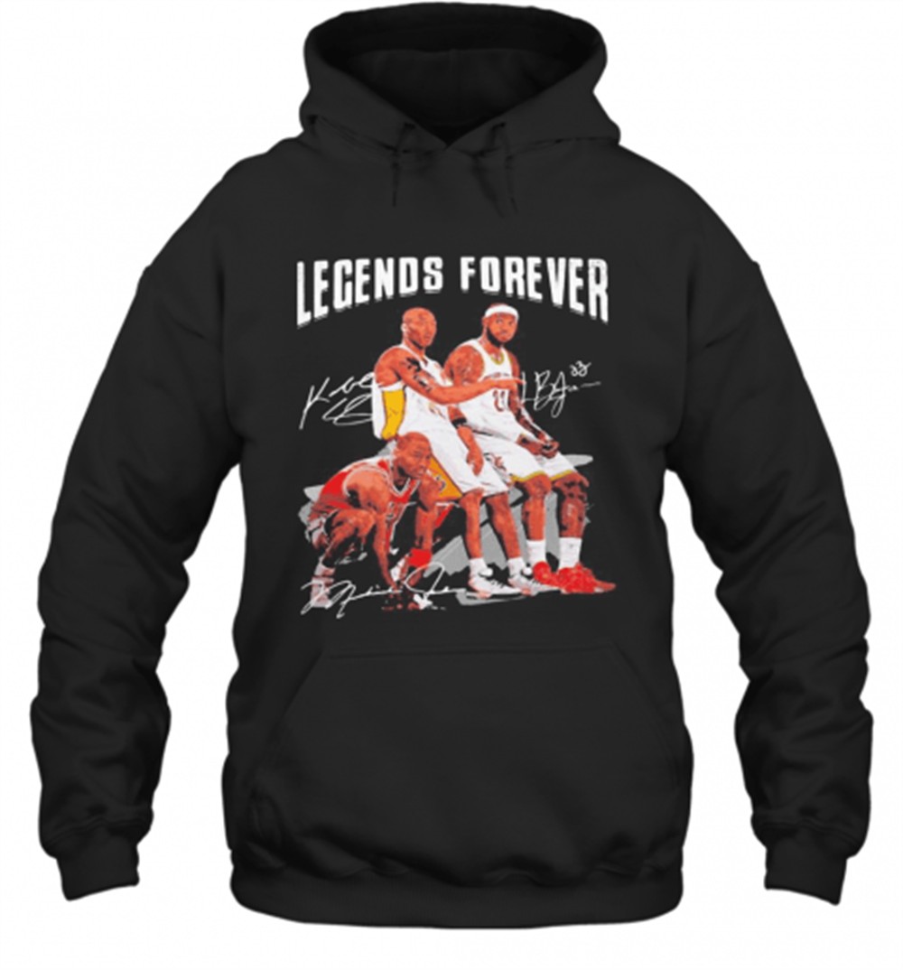 Legends Forever Kobe Bryant Lebron James And Michael Jordan Signatures T-Shirt