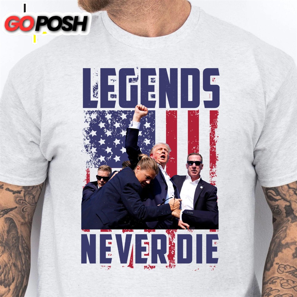 Legends Never Die Trump Fight 2024 Shirt Trump 2024 Pennsylvania Rally Trump Supporters Shirt Bright