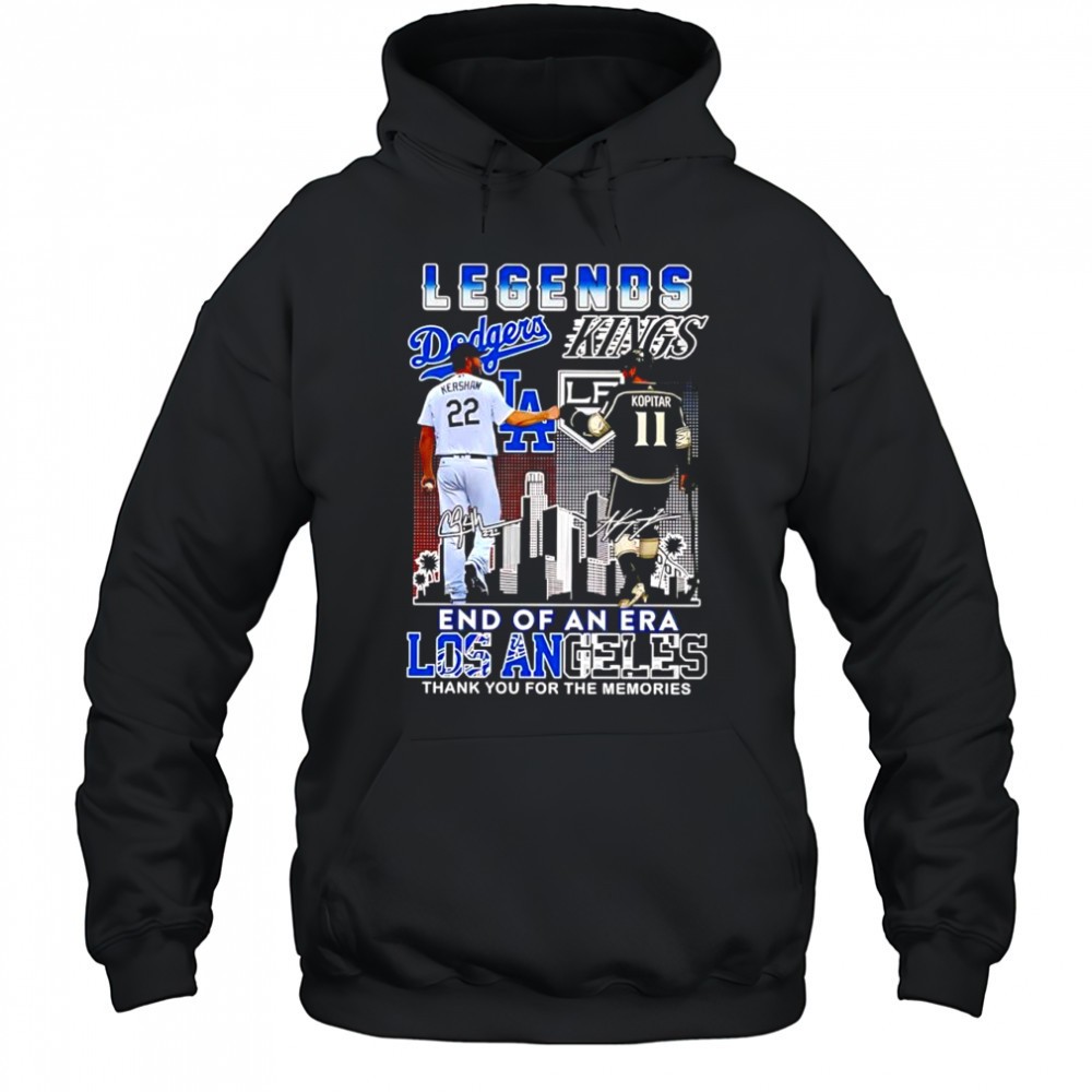 Legends of the Clayton Kershaw LA Dodgers & Anže Kopitar LA Kings end of an era shirt