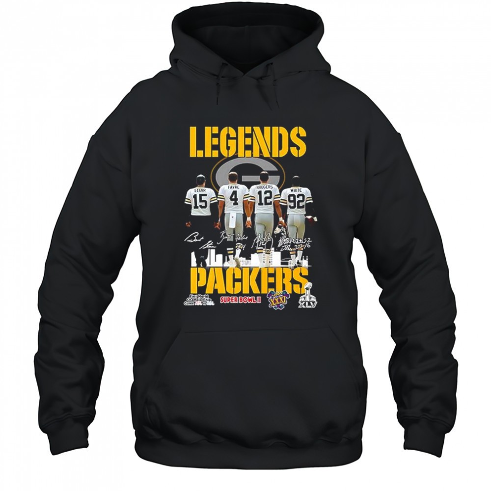 Legends Packers Starr Favre Rodgers and White signature shirt