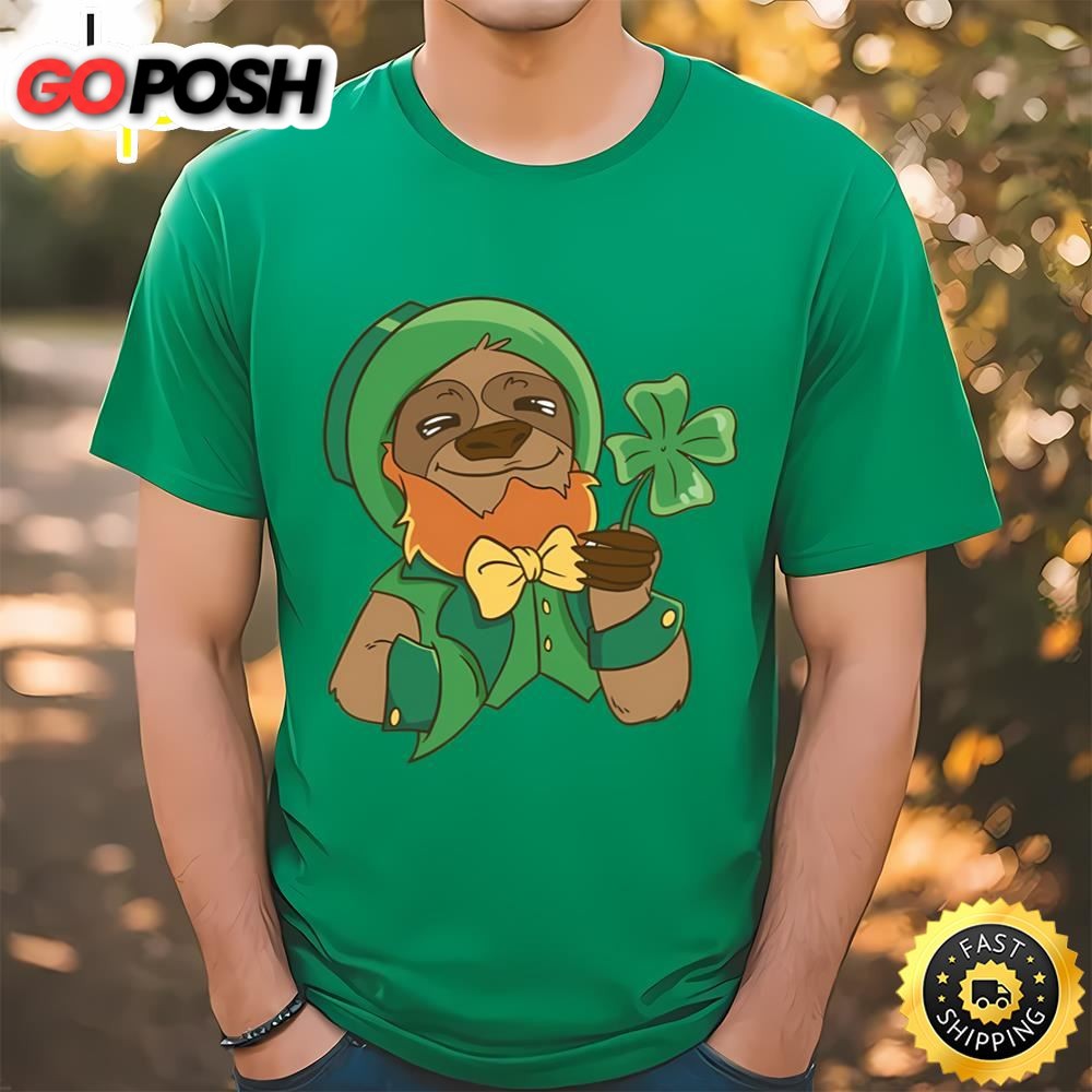 Leprechaun Sloth Cute St Patricks Day Animal Graphic Shirt