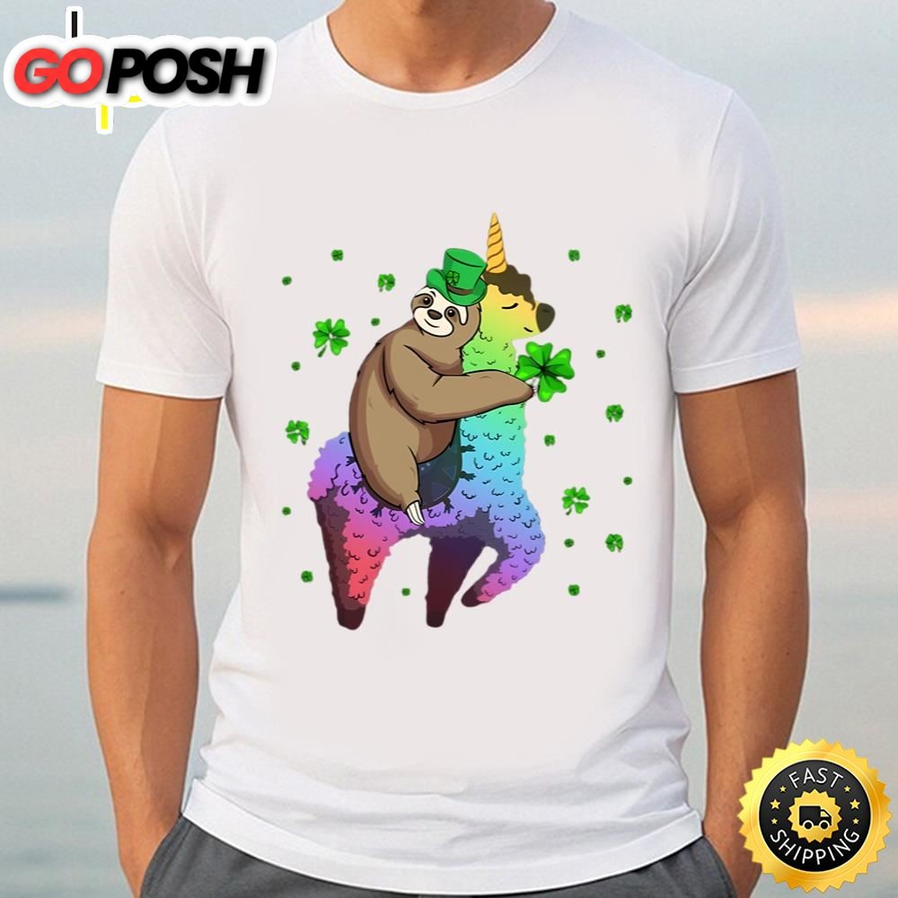 Leprechaun Sloth Riding Llama Unicorn St Patricks Day