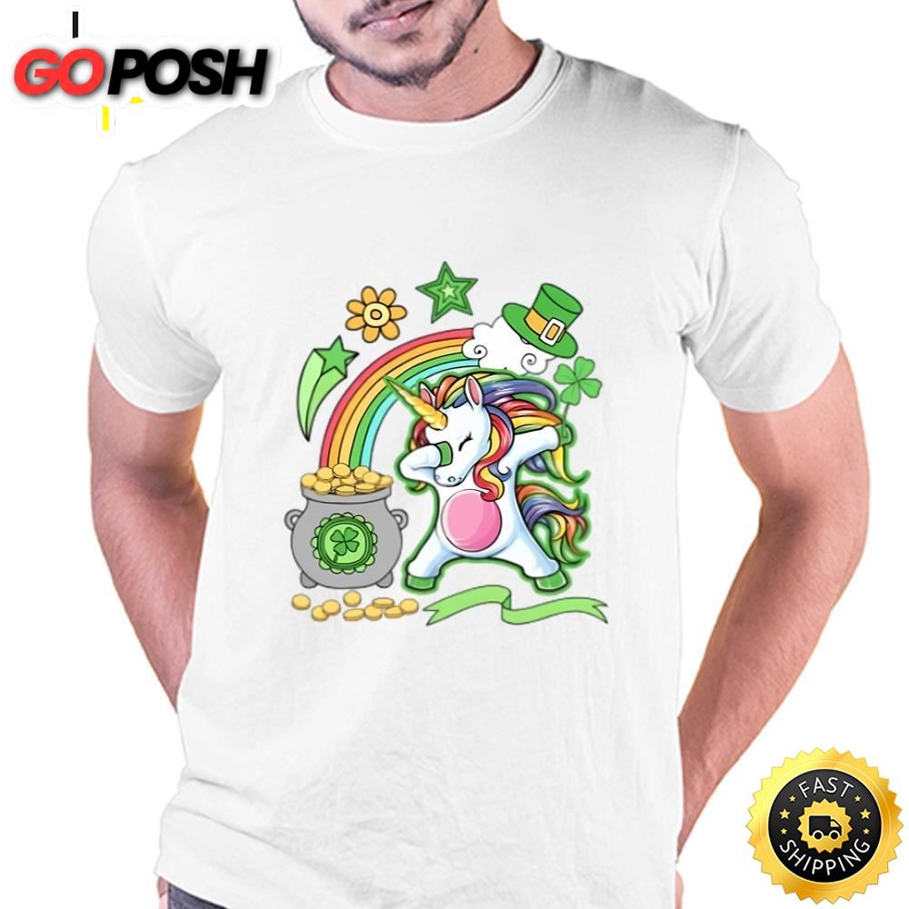 Lepricorn Leprechaun Dabbing Unicorn Girls St Patricks Day T-Shirt