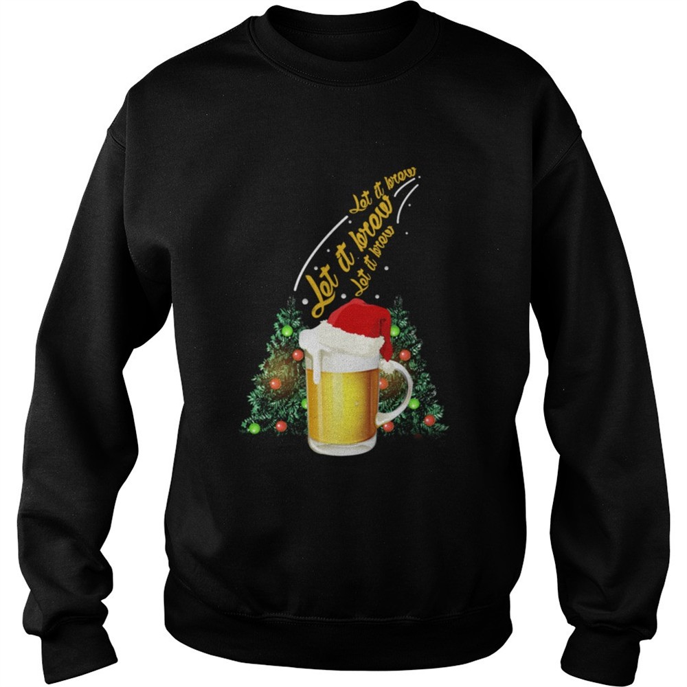 Let It Brew Beer Santa Hat Funny shirt