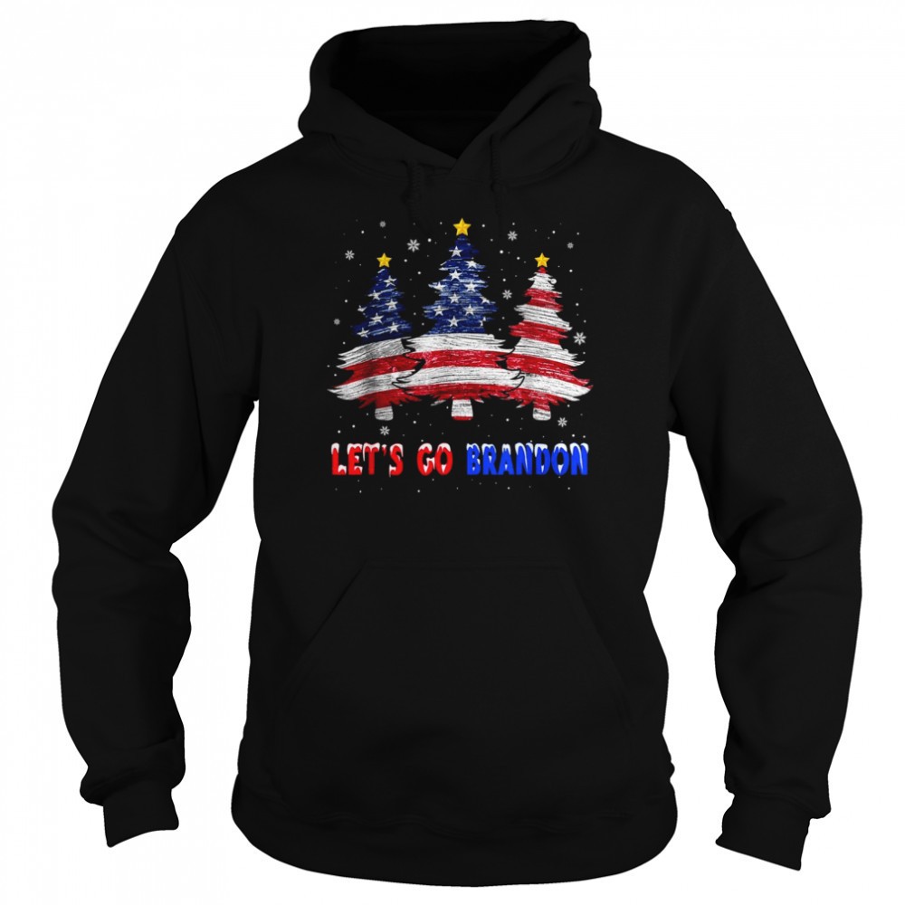 Lets Go Brandon Tree American Flag Christmas Shirt