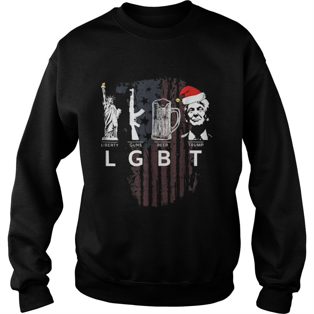 LGBT Liberty Guns Beer Trump Santa Hat Christmas shirt