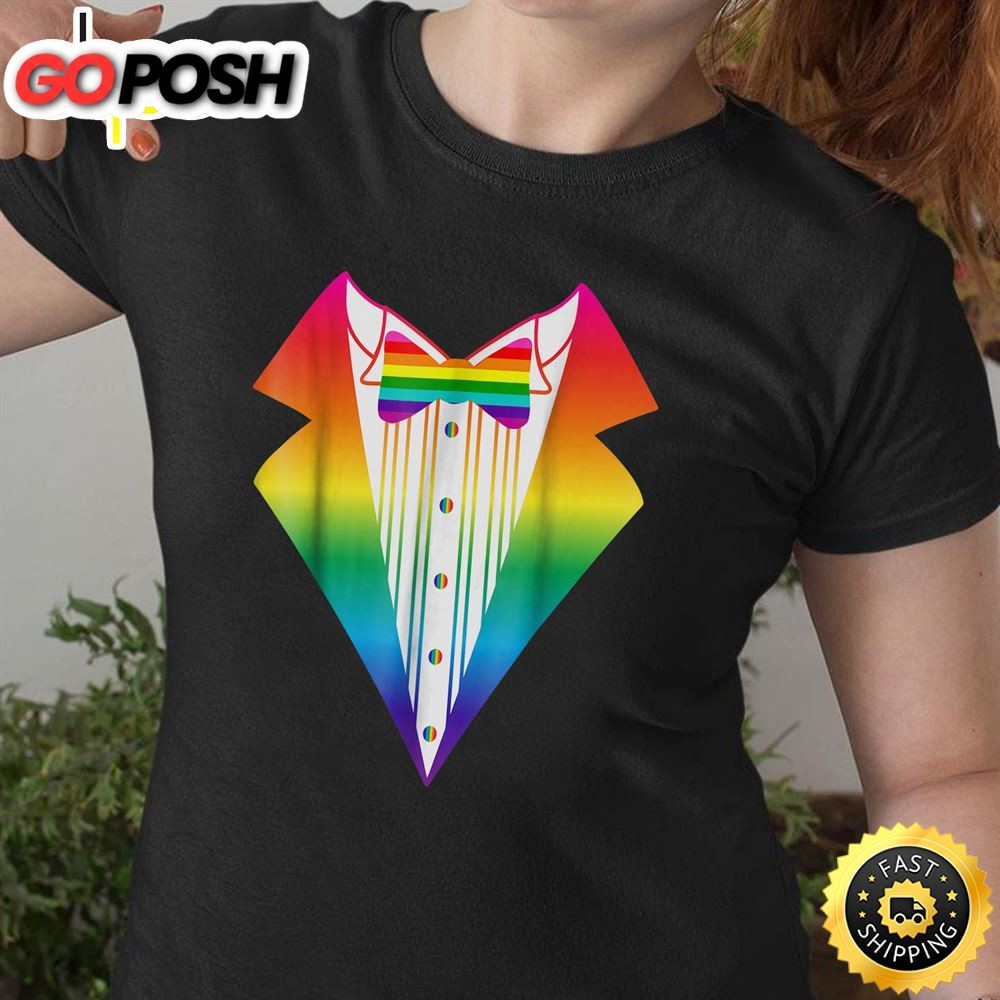 LGBT TuxedoRainbow LGBTQI Tux Pride Valentines Day T-shirt