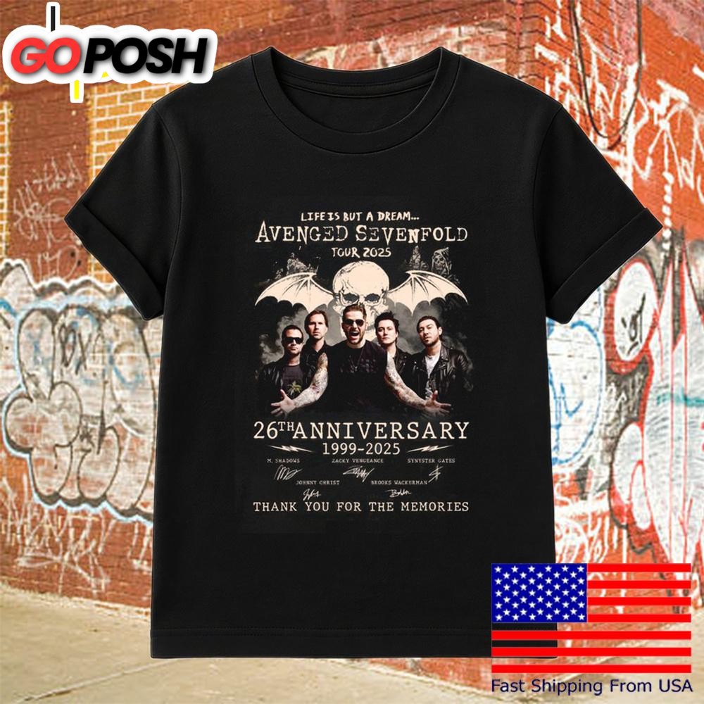 Life Is But A Dream Avenged Sevenfold Tour 2025 T-Shirt