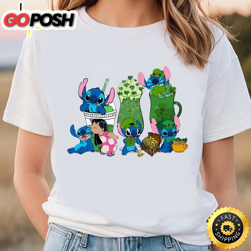 Lilo And Stitch St. Patricks Day Coffee Latte Shirt