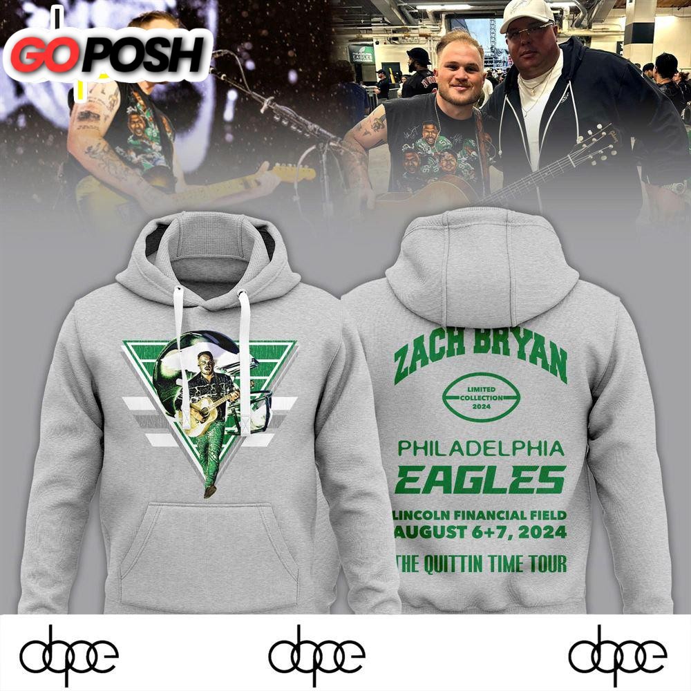 Limited Edition Zach Bryan x Eagles Gray Hoodie