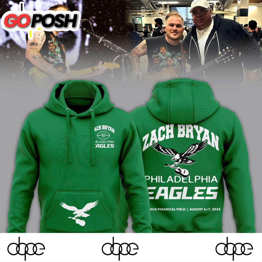 Limited Edition Zach Bryan x Eagles Green Hoodie